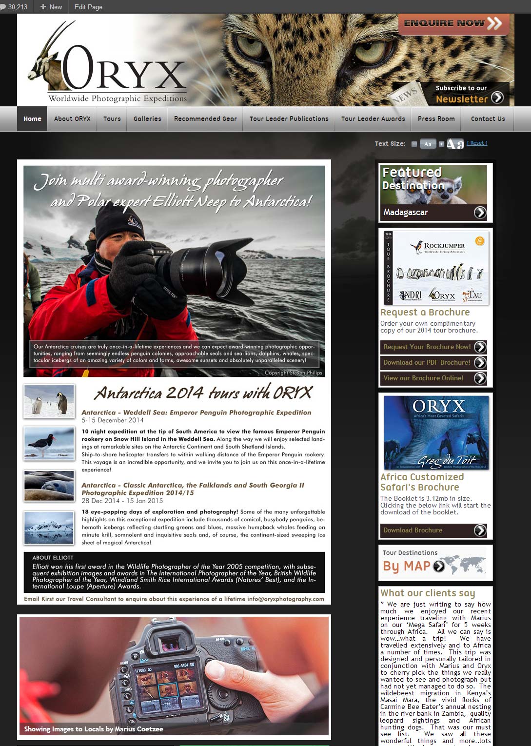 ORYX Photography Website Banner